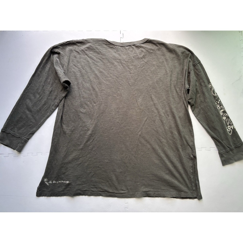 NATURAL LIFE Womens Long Sleeve Tshirt The Little Things 100% Cotton Granola -XL - Picture 2 of 9